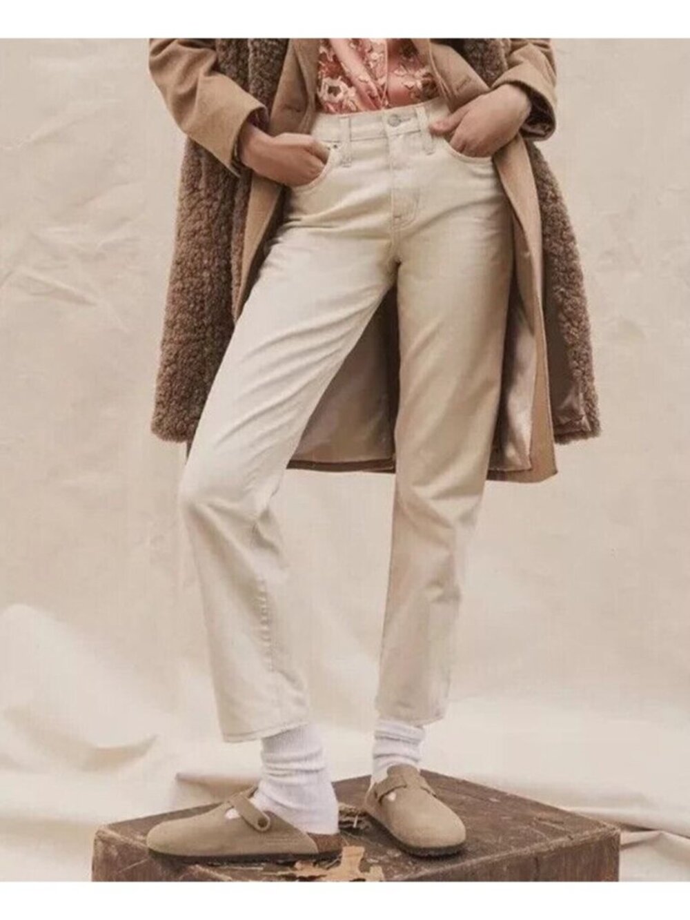 J. Crew Slouchy Boyfriend Jeans Cream Sz 25